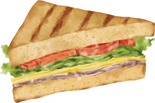 Watercolor Sandwich Illustration