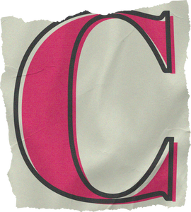 Vibrant Scanned Cutout Letter C