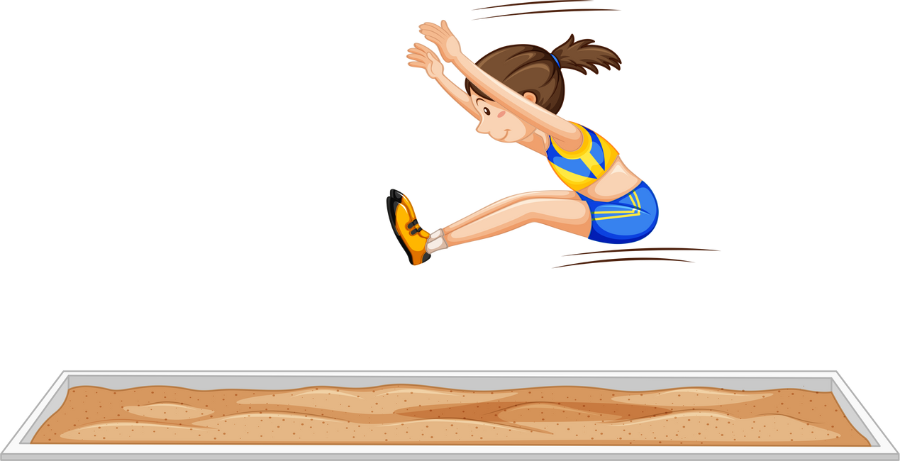 Long jump girl jumping in sport event