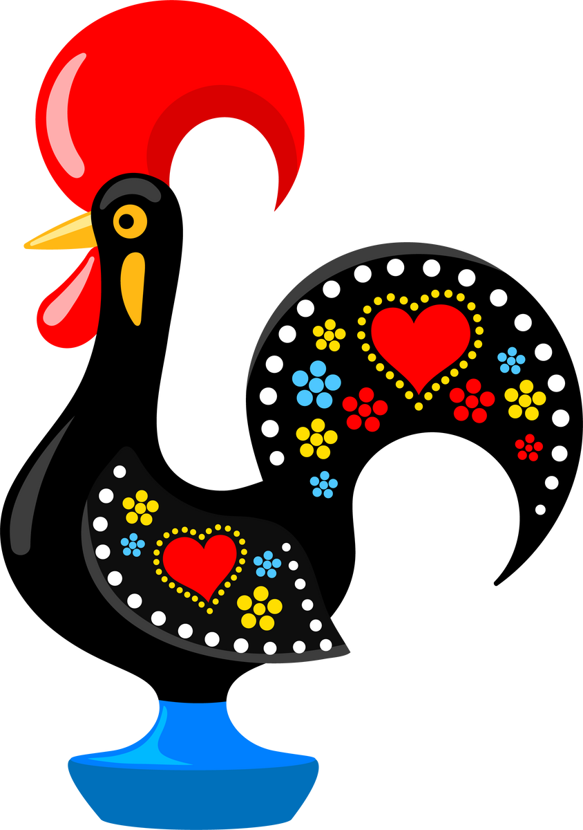 Barcelos portuguese rooster illustration.