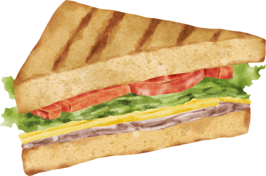 Watercolor Sandwich Illustration