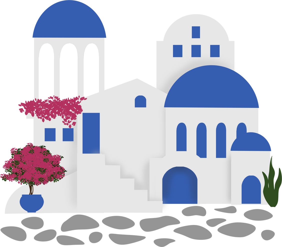 santorini clipart illustration