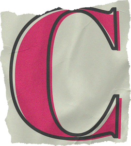 Vibrant Scanned Cutout Letter C