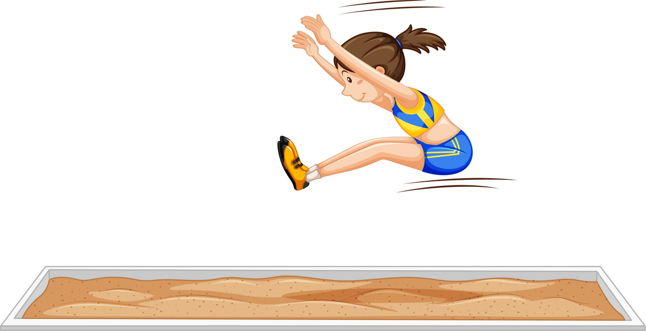 Long jump girl jumping in sport event