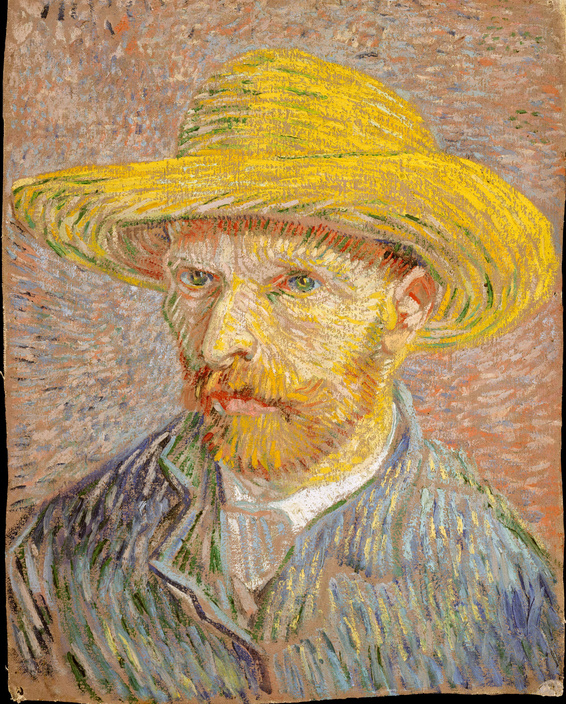 Self-Portrait with a Straw Hat (obverse: The Potato Peeler) by Vincent van Gogh, 1887. Courtesy of The Metropolitan Museum.