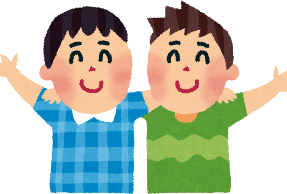 Illustration of Two Boys with Arms Around Each Other